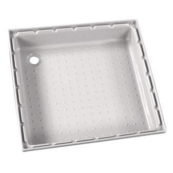Vanička sprchová plastová ABS 650 × 650 × 90 mm (bílá, s protiskluzovým profilem)