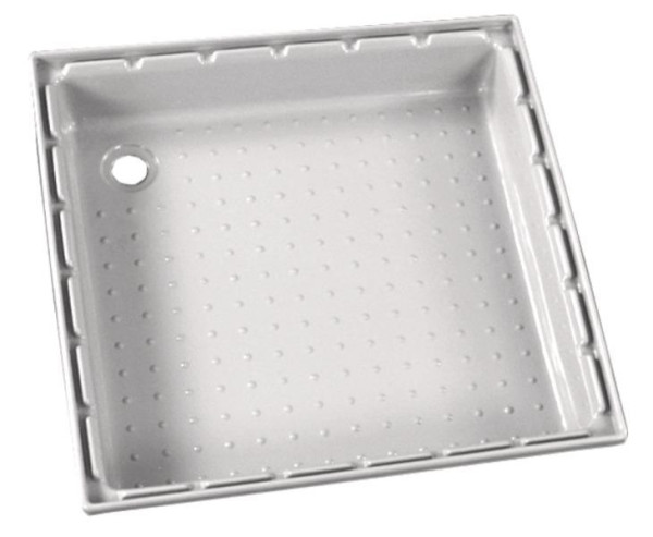 Vanička sprchová plastová ABS 650 × 650 × 90 mm (bílá, s protiskluzovým profilem)