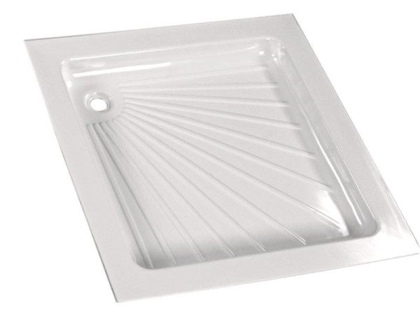 Vanička sprchová kempingová 800 × 800 mm s protiskluzovým profilem – bílá (ABS 4 mm)