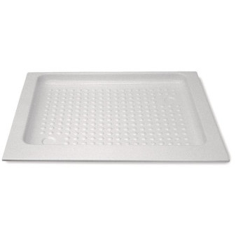 Vanička sprchová 830 × 670 × 55 mm bílá s protiskluzovým profilem, PST plast, pro karavany a vestavby