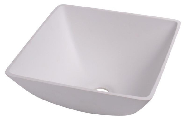 Umyvadlo plastové hranaté 290 × 290 mm, bílé, hloubka 135 mm