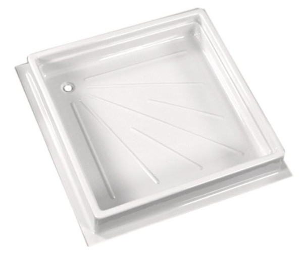 Vanička sprchová plastová ABS 680 × 680 × 102 mm s lemem a protiskluzovým profilem, bílá