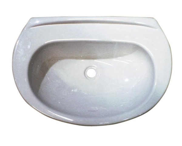 Umyvadlo vestavné plastové do koupelny rozměry 480 × 330 mm bílé pro zapuštění do dřevěné desky v karavanech a obytných vozech
