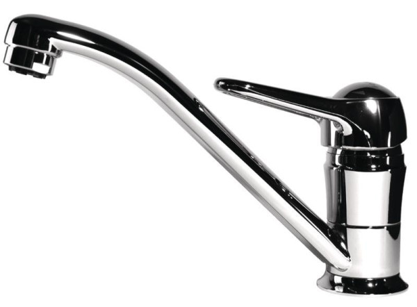 Baterie vodovodní dřezová Mixer, teplá a studená voda, pochromovaná mosaz, raménko 185 mm