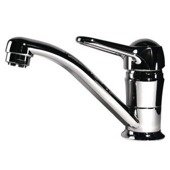 Baterie vodovodní dřezová Mixer, teplá a studená voda, pochromovaná mosaz, raménko 150 mm