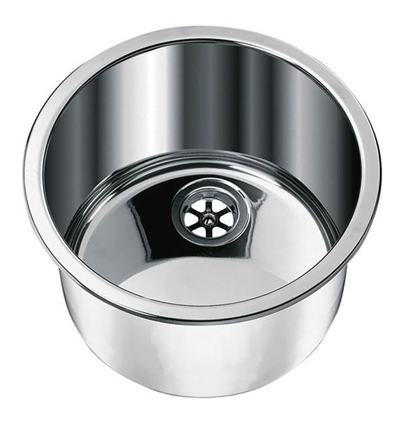 Dřez nerezový válcový Carbest kulatý, leštěná nerezová ocel, průměr 330 mm, hloubka 180 mm