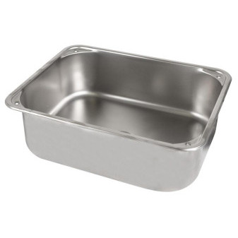 Dřez nerezový kompaktní typ E pro vestavbu, rozměry 375 × 300 × 120 mm, hmotnost 1,2 kg