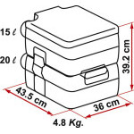 Přenosná chemická toaleta Fiamma Bi-Pot 39, 20L