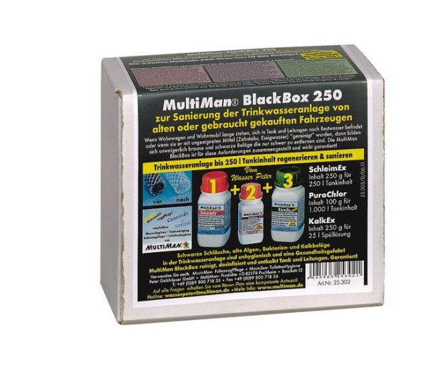 Sada sanitační pro vodní systémy MultiMan BlackBox 250 pro čištění a dezinfekci nádrží