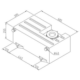 Nádrž na vodu univerzální 60 l včetně víka (pro pitnou i odpadní vodu, čistící otvor  Ř 150 mm, 2 plnicí hrdla  Ř 40 mm, žebrovaný profil pro zavěšení)