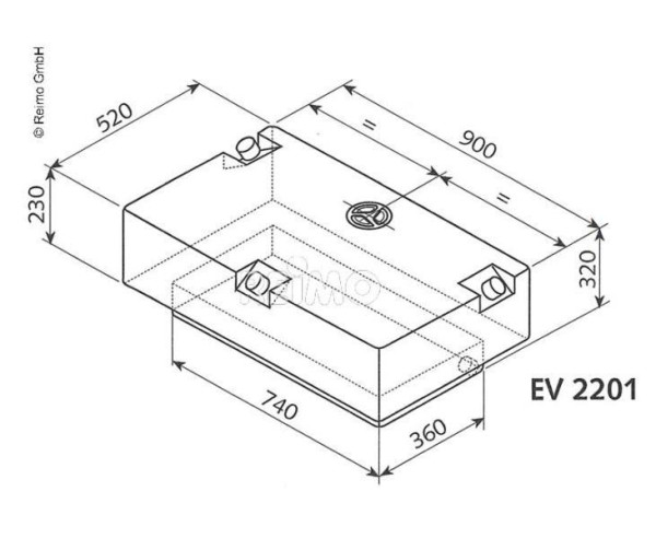 Nádrž na čistou vodu EV-2201, 124 l