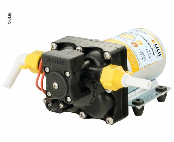 Čerpadlo tlakové membránové Lilie Shurflo Soft Serie WeißGELB 12 V (průtok 7,5 l/min, vypínací tlak 1,4 bar, samonasávací do 2,5 m)