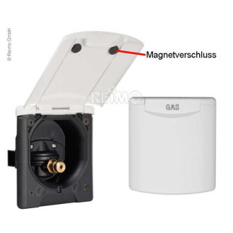 Přípojka vodní City s redukčním ventilem a magnetickým víkem (130 × 145 mm) – světle šedá
