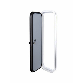 Servisní klapka s hliníkovým rámem a zámkem Zadi Push-Lock, 460 × 460 mm, bílá