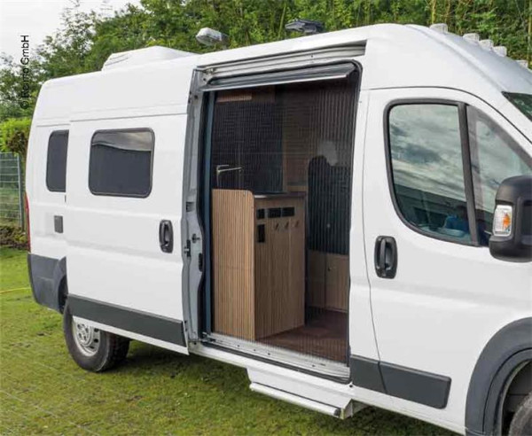 Dveře síťové REMIcare II Van, Fiat Ducato (vysoká verze, dlouhý rozvor), s lištou pro stůl
