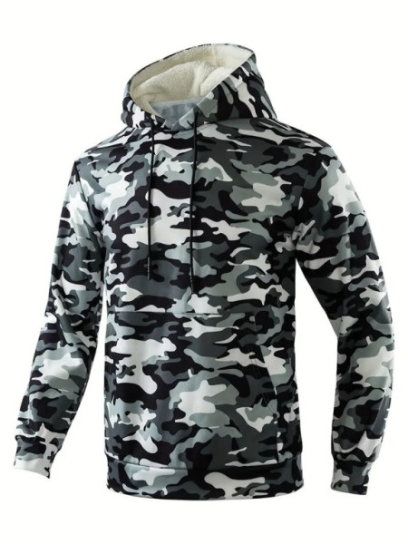 Mikina pánská, maskáčová, zateplená, zelená, XL