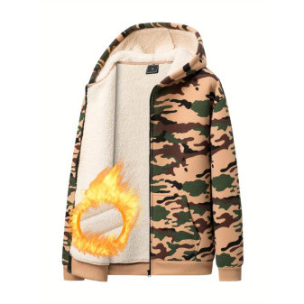 Mikina pánská, flanelová, maskáčová, khaki, XXL