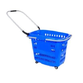Košík nákupní plastový s kolečky, š56cmxh42cmxv46cm