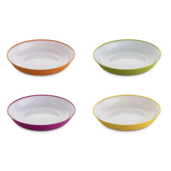 Set plastových nerozbitných talířů Omada Sanaliving Soup Plate 20x4cm 4ks mix barev