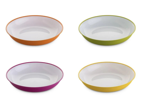 Set plastových nerozbitných talířů Omada Sanaliving Soup Plate 20x4cm 4ks mix barev