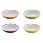 Set plastových nerozbitných talířů Omada Sanaliving Soup Plate 20x4cm 4ks mix barev