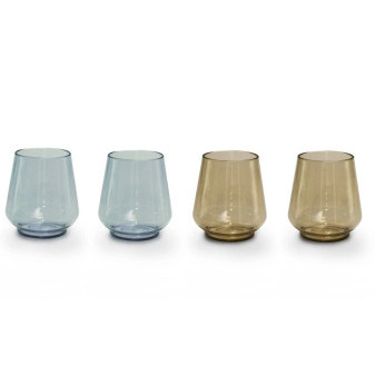 Sada nerozbitných stolních Tritanových skleniček Omada Tritan Pangea glass 4x0.35l mix barev
