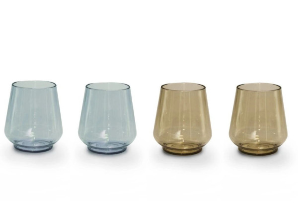 Sada nerozbitných stolních Tritanových skleniček Omada Tritan Pangea glass 4x0.35l mix barev