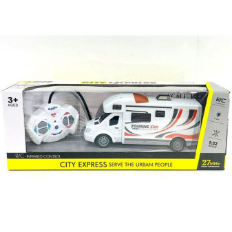 Model obytný KARAVAN 1:32 s dálkovým ovládáním s bateriemi a nabíječkou