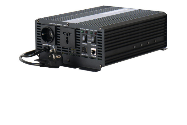 Sinusový měnič 12/230V 1000W, integrovaná nabíječka 10A