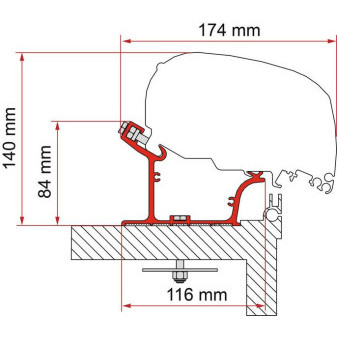 Montážní adaptér Fiamma Kit Adria Caravan (od r.v. 2015)