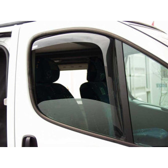 Deflektor větrný pro Renault Master / Opel Movano (do roku 2010), kabina řidiče, lehce šedě tónovaný plast, sada na přední okna