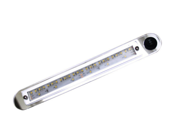 Svítidlo lineární LED 12V 1,3W 145lm 3000K teplá bílá 30 LED s dvojitým vypínačem a nočním světlem 296×38×10 mm