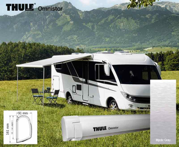 Motorizovaná nástěnná markýza Thule Omnistor 5200 3,55 m (stříbrná, mystic grey)