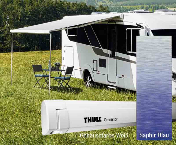Markýza Thule Omnistor 5200, 1,9 m, safírově modrá, bílé pouzdro