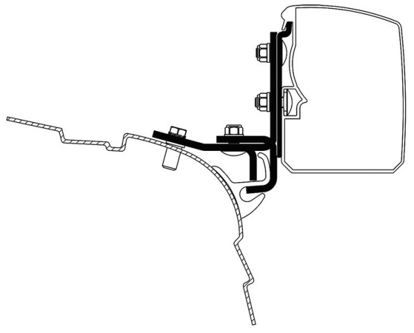 Adaptér markýzy Thule Omnistor 3200 pro VW T5 / T6 Multirail (krátký rozvor, 2 ks)