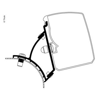 Adaptér montážní Thule pro markýzu 3200 na VW T5 / T6 (Fixed RHD – verze pro UK, sada 2 ks)