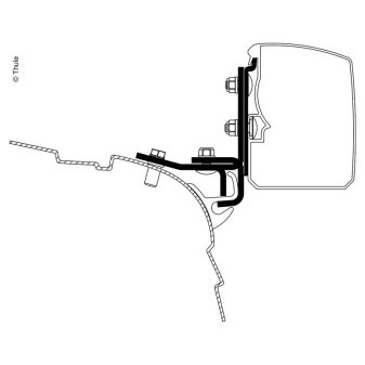 Adaptér markýzy Thule Omnistor 3200 pro VW T5 / T6 Multirail (UK verze / RHD, 2 ks)