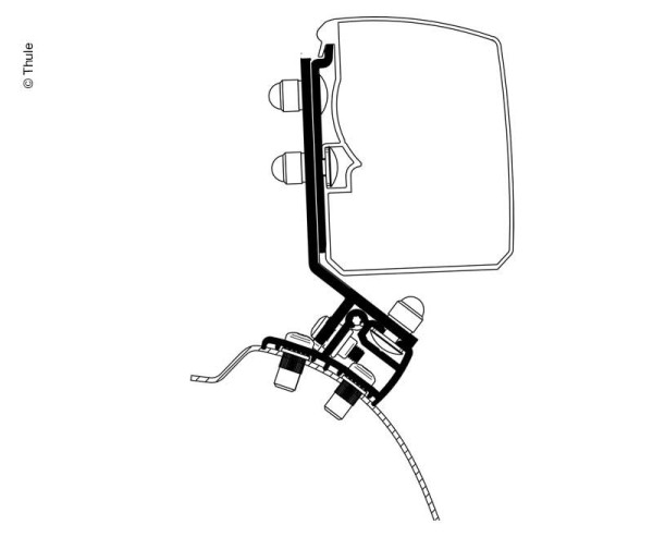 Adaptér pro markýzu Thule Omnistor 3200 na PSA Minivan RHD, sada 2 ks