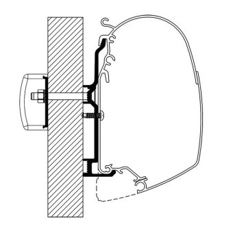 Adaptér markýzy Thule Omnistor pro obytné vozy Bürstner od roku 2017 (montážní sada pro TO 5200, 2× 40 cm + 2× 8 cm, sada 4 ks držáků)