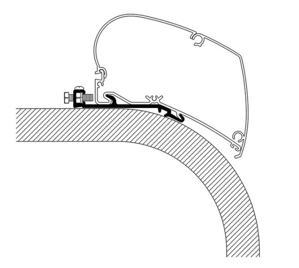 Adaptér pro montáž markýz na plochou střechu Thule Omnistor řady 6 (délka 300 cm)
