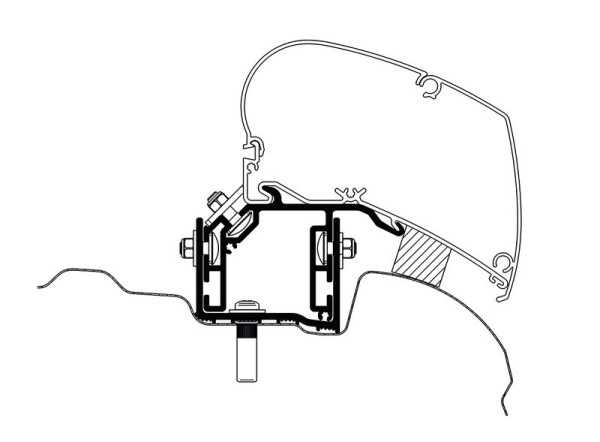 Adaptér montážní pro markýzy Thule Omnistor na VW Crafter (od r. v. 2017, UK verze)
