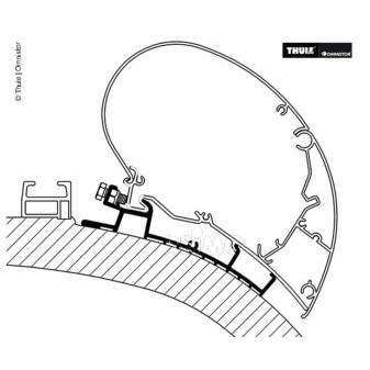 Adaptér střešní Thule pro markýzy Omnistor, Carthago Chic (do r. v. 2014), 5,5 m