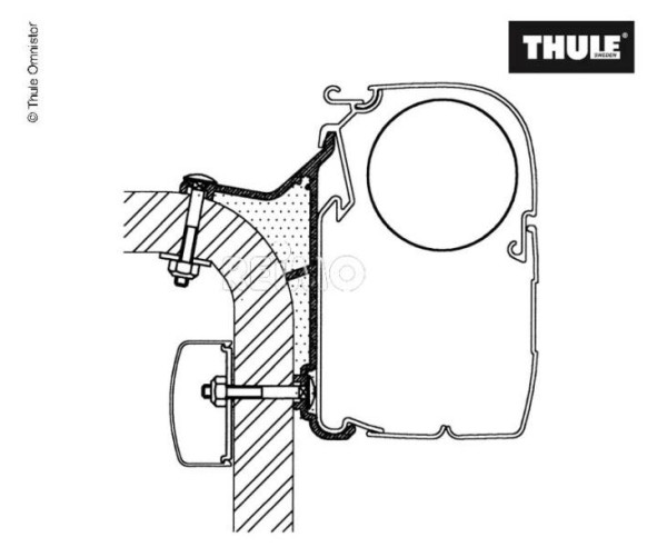 Adaptér Thule pro montáž markýzy na stěnu (Hymer C-Class / Exsis / C-Camp, 400 cm)