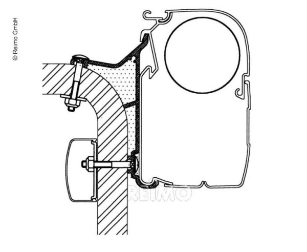 Adaptér nástěnný pro markýzy na Hymer Van B2 (500 cm)