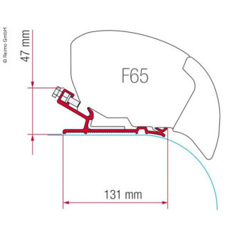 Adaptér montážní Fiamma Kit Autocruise pro střešní markýzy F65 (370 a 400 cm), sada 3 držáků (15 cm)