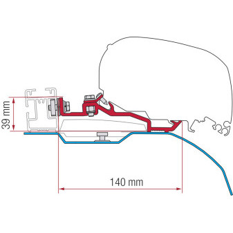 Adaptér střešní markýzy Fiamma Kit Smart Clamp pro Fiat Ducato – F80s