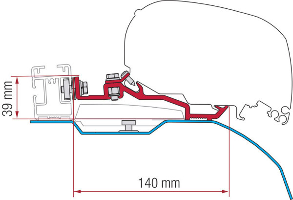 Adaptér střešní markýzy Fiamma Kit Smart Clamp pro Fiat Ducato – F80s