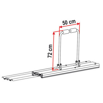 Sada držáků kol Fiamma Kit Bike Slide pro Garage Slide (pro 2 jízdní kola, upevnění do zadní garáže)