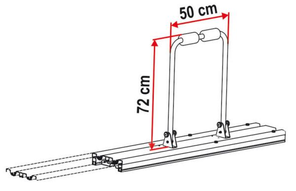 Sada držáků kol Fiamma Kit Bike Slide pro Garage Slide (pro 2 jízdní kola, upevnění do zadní garáže)