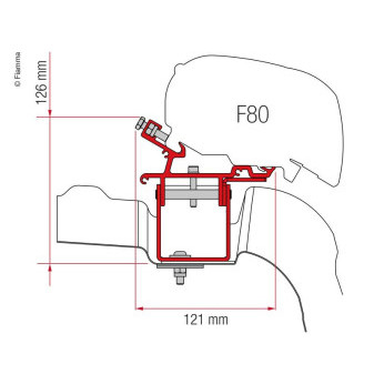 Sada adaptérů Fiamma pro markýzu na VW Crafter a MAN TGE L3/H3 (od r. v. 2017)